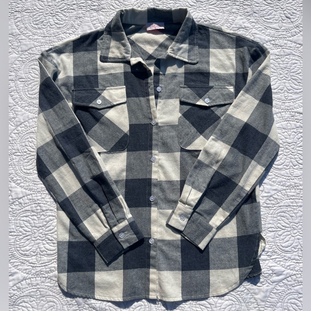 Blue & White flannel